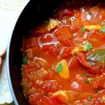 chicken with red pepper stew